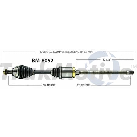 Surtrack Axle Cv Axle Shaft, Bm-8052 BM-8052